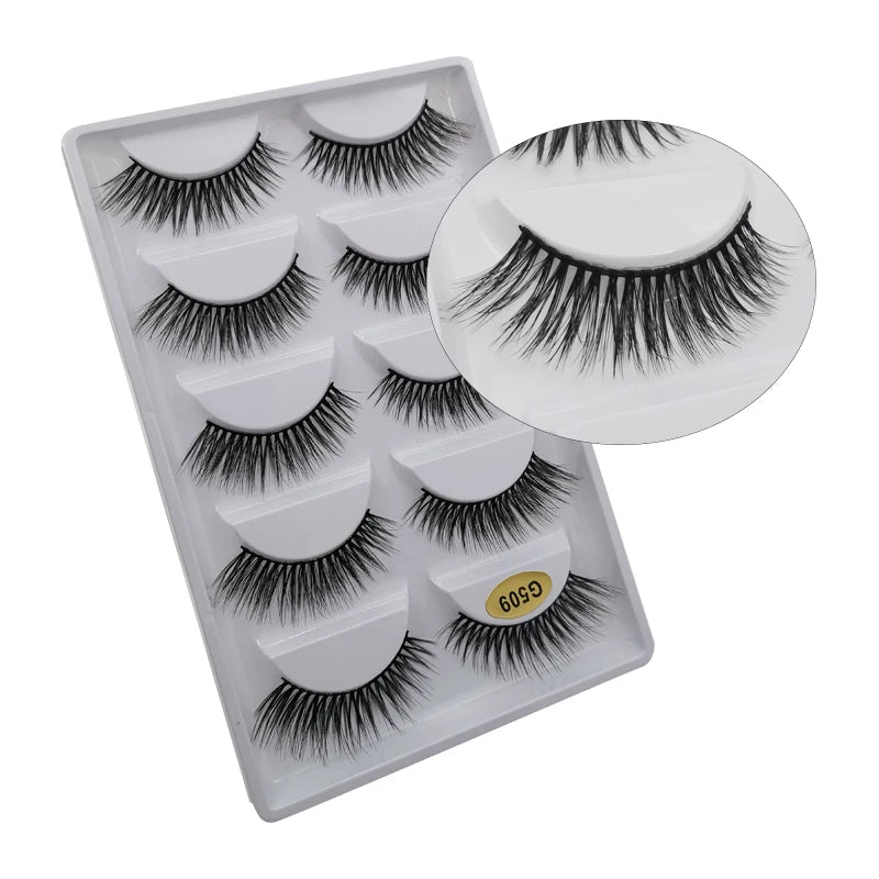5/3pairs makeup eyelashes soft fluffy lashes false eyelashes dramatic 3d mink lashes lash extension make up 3d cilios faux cils