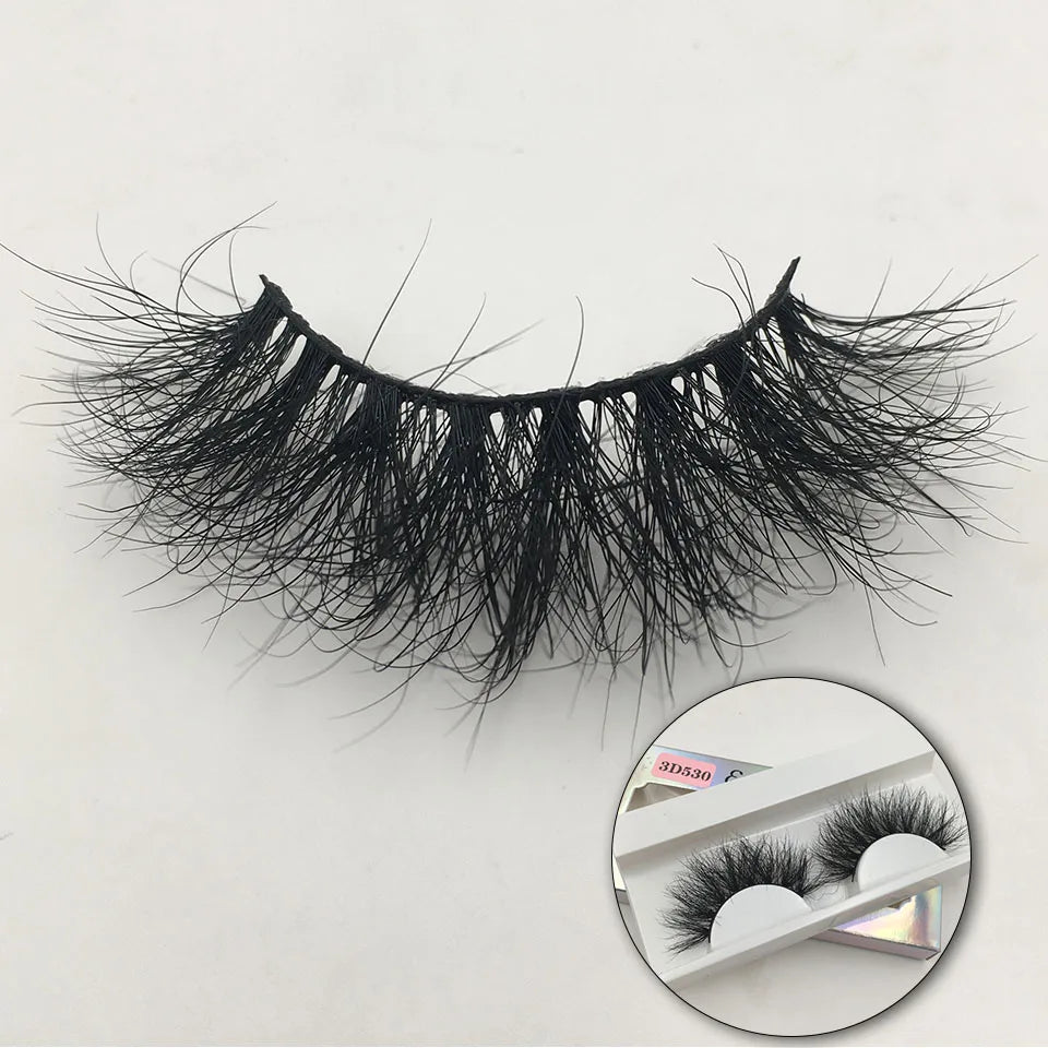 RED SIREN 15mm-20mm Fluffy Mink Lashes Makeup Dramatic Messy Natural Mink Eyelashes