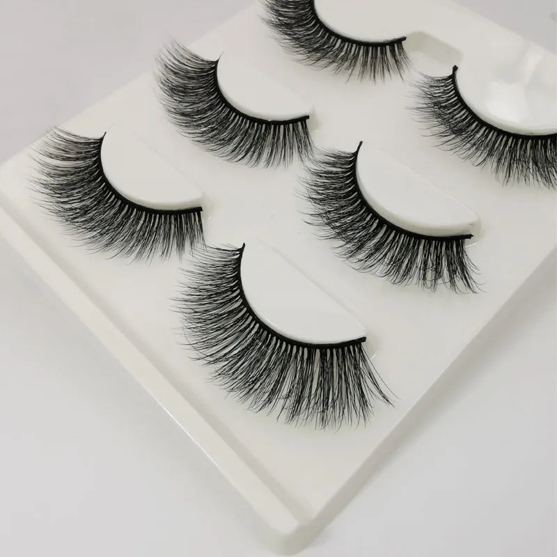 SHIDISHANGPIN 3 Pairs 29 Styles 3D Faux Mink Hair Soft False Eyelashes Fluffy Wispy Thick Lashes Handmade Lash Eye Makeup Tools