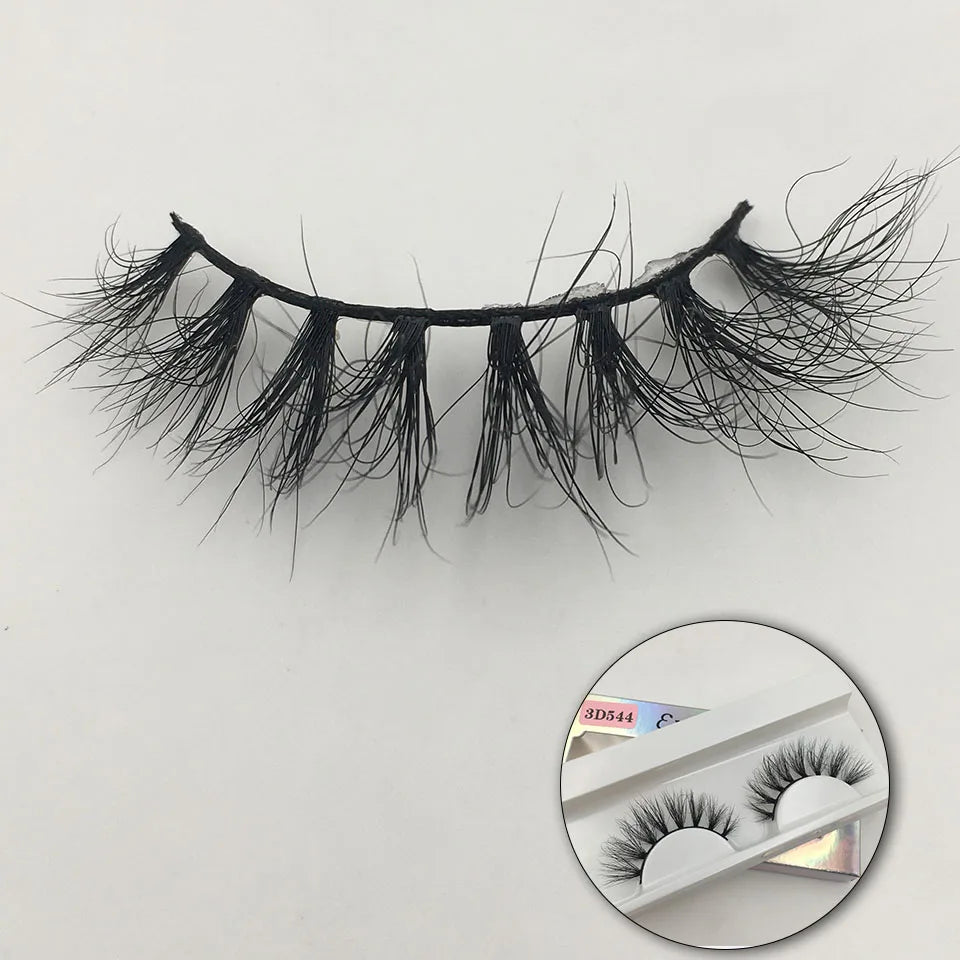 RED SIREN 15mm-20mm Fluffy Mink Lashes Makeup Dramatic Messy Natural Mink Eyelashes