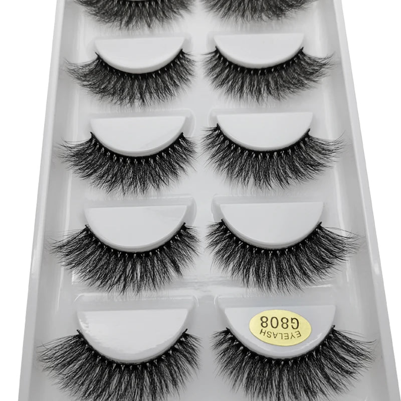 5/3pairs makeup eyelashes soft fluffy lashes false eyelashes dramatic 3d mink lashes lash extension make up 3d cilios faux cils