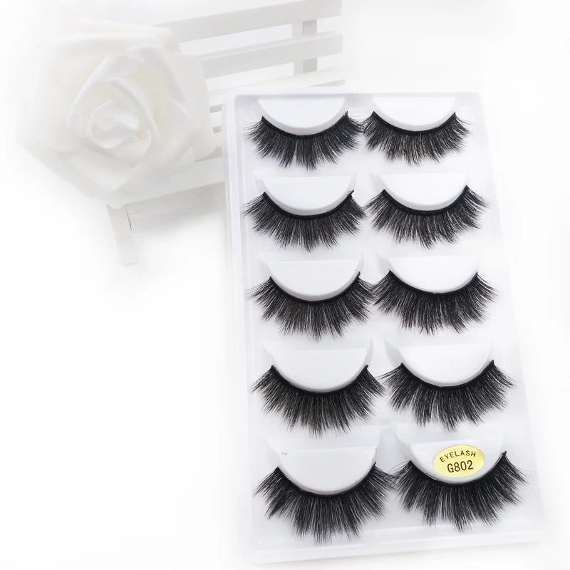 5/3pairs makeup eyelashes soft fluffy lashes false eyelashes dramatic 3d mink lashes lash extension make up 3d cilios faux cils