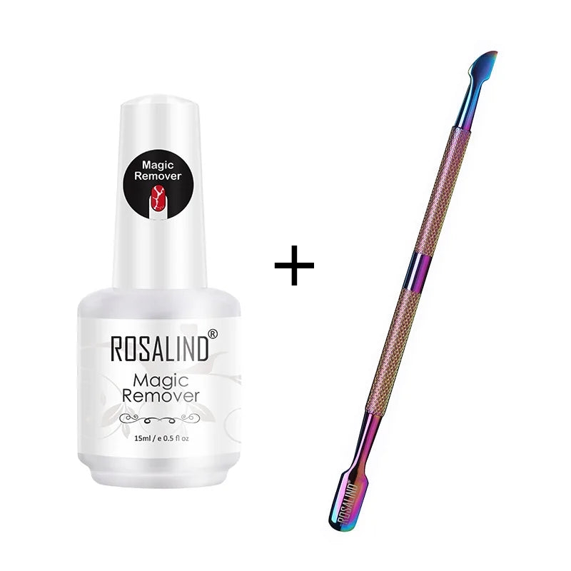 ROSALIND Magic Remover Nail Easy Off Gel Remover Cleaner Nail Polish Within 2-3 MINS 15ml Magic Removal Varnishes Base Top Coat