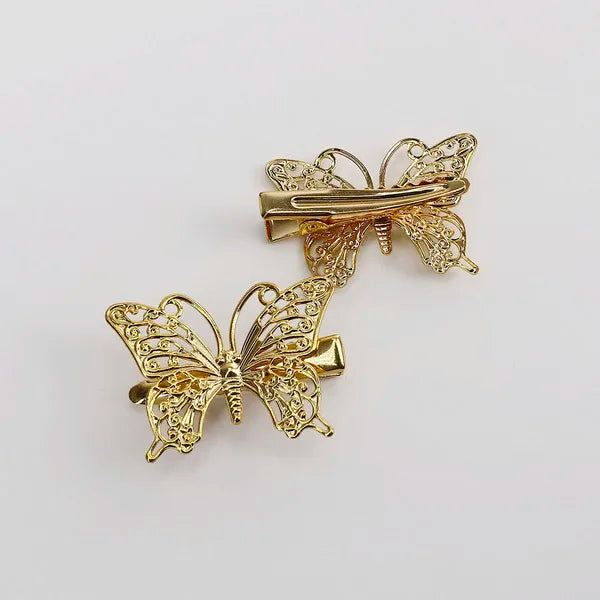 New Arrival 1PC Hollow Iron Sheet Metal Flower Butterfly Torus DIY Jewelry Hairpin Duck Tongue Hair Clip Girl Hair Accessories