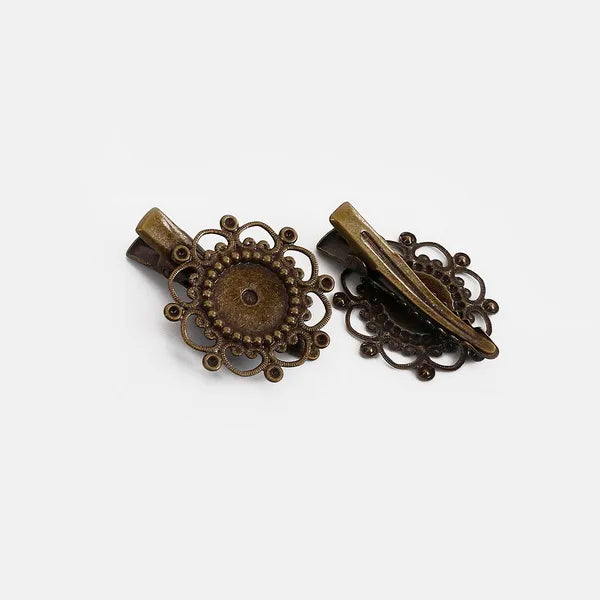New Arrival 1PC Hollow Iron Sheet Metal Flower Butterfly Torus DIY Jewelry Hairpin Duck Tongue Hair Clip Girl Hair Accessories