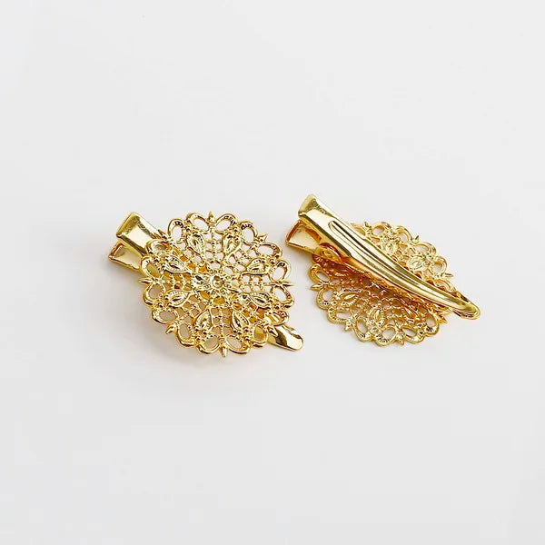 New Arrival 1PC Hollow Iron Sheet Metal Flower Butterfly Torus DIY Jewelry Hairpin Duck Tongue Hair Clip Girl Hair Accessories