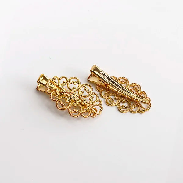 New Arrival 1PC Hollow Iron Sheet Metal Flower Butterfly Torus DIY Jewelry Hairpin Duck Tongue Hair Clip Girl Hair Accessories