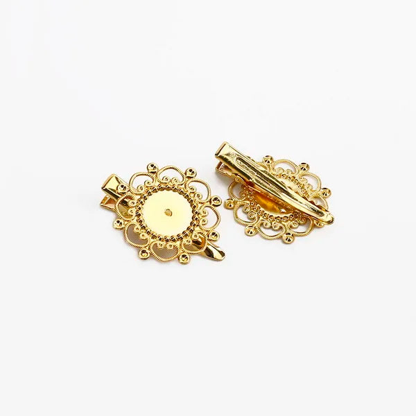 New Arrival 1PC Hollow Iron Sheet Metal Flower Butterfly Torus DIY Jewelry Hairpin Duck Tongue Hair Clip Girl Hair Accessories