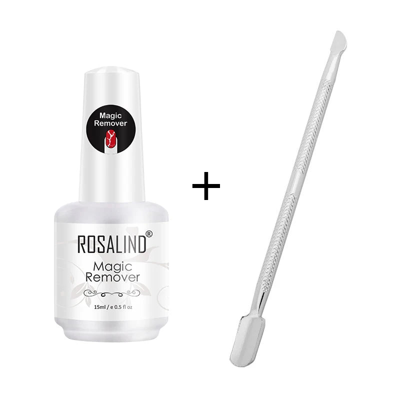 ROSALIND Magic Remover Nail Easy Off Gel Remover Cleaner Nail Polish Within 2-3 MINS 15ml Magic Removal Varnishes Base Top Coat