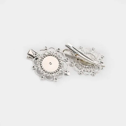 New Arrival 1PC Hollow Iron Sheet Metal Flower Butterfly Torus DIY Jewelry Hairpin Duck Tongue Hair Clip Girl Hair Accessories