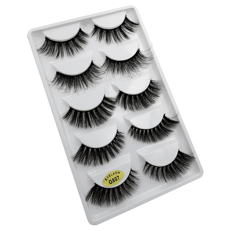 5/3pairs makeup eyelashes soft fluffy lashes false eyelashes dramatic 3d mink lashes lash extension make up 3d cilios faux cils