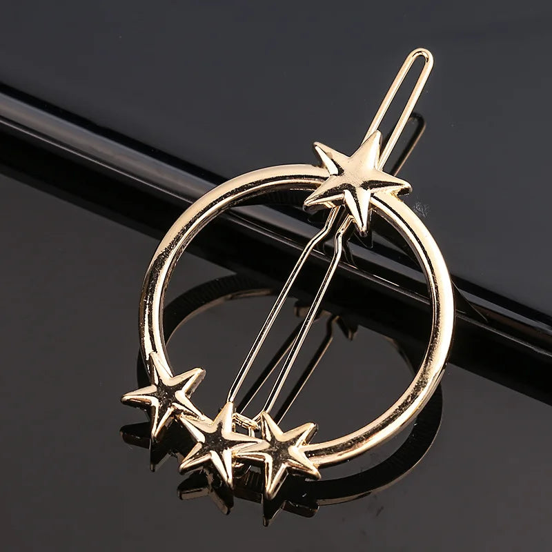 New Fashion Metal Love Heart Hair Clip Elegant Pearl Round Barrette for Women Girls Sweet Hairpins Barrettes Hair Accessories