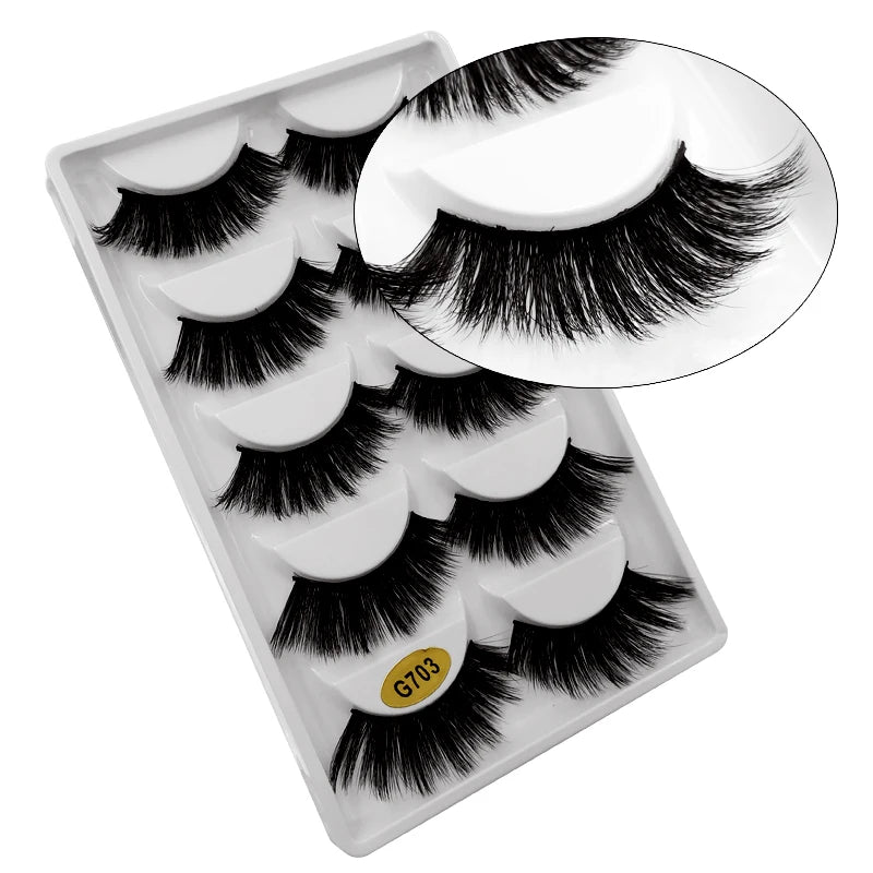 5/3pairs makeup eyelashes soft fluffy lashes false eyelashes dramatic 3d mink lashes lash extension make up 3d cilios faux cils