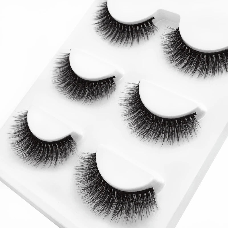 SHIDISHANGPIN 3 Pairs 29 Styles 3D Faux Mink Hair Soft False Eyelashes Fluffy Wispy Thick Lashes Handmade Lash Eye Makeup Tools