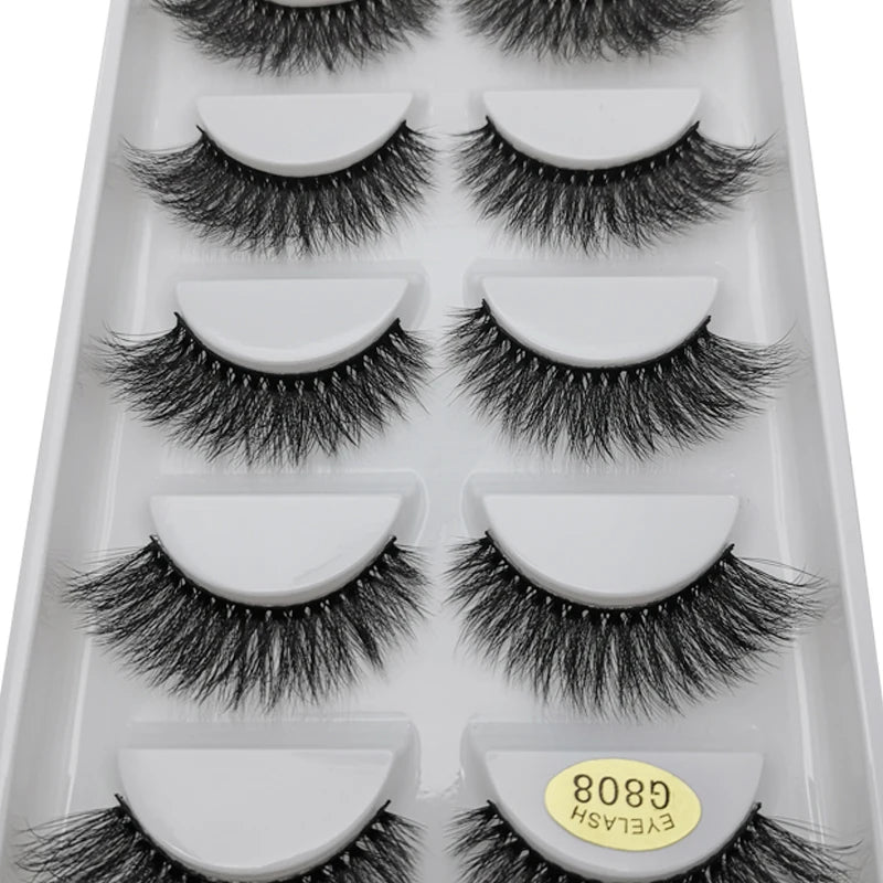 5/3pairs makeup eyelashes soft fluffy lashes false eyelashes dramatic 3d mink lashes lash extension make up 3d cilios faux cils