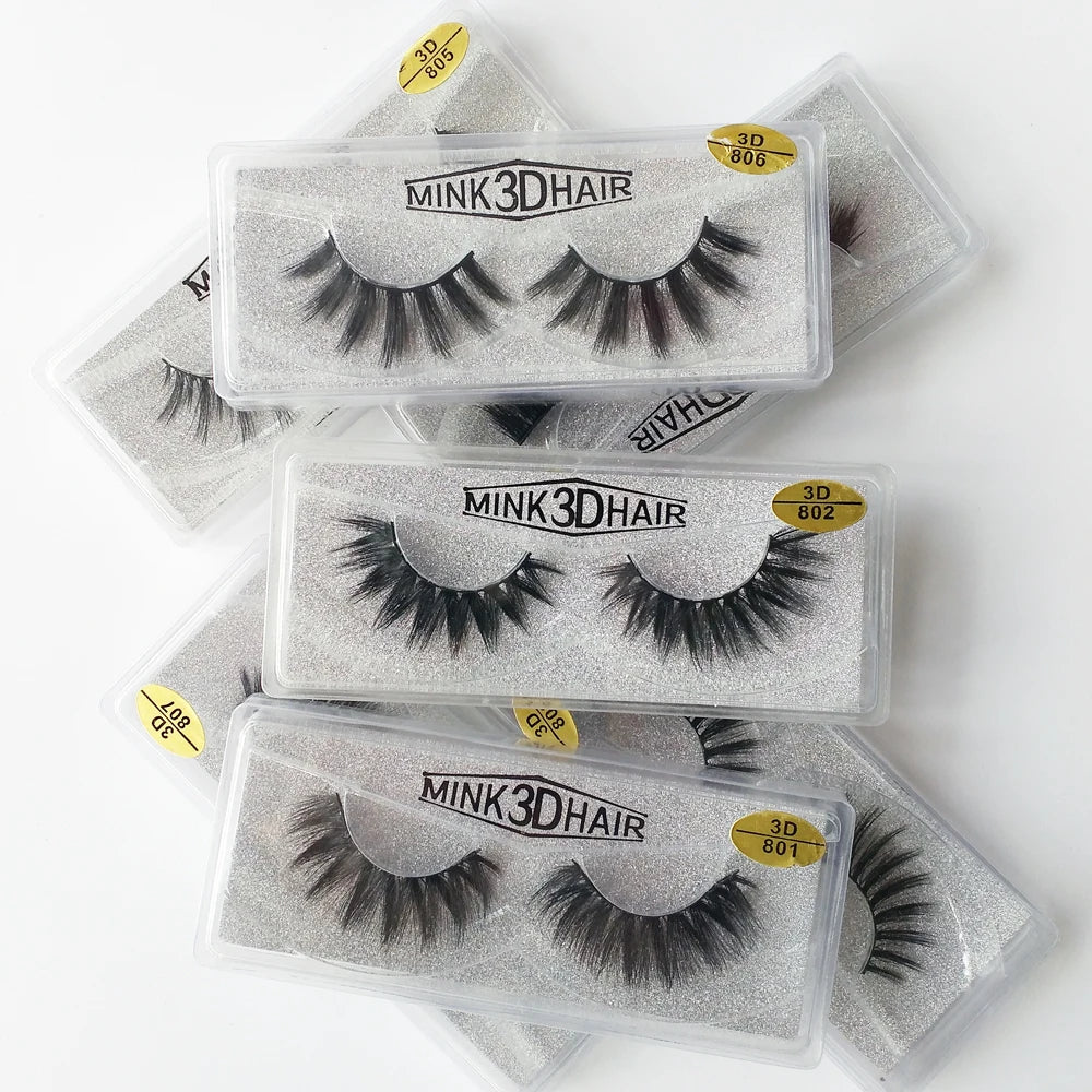 10 Pairs 3D Mink Lashes Vendors Natural False Eyelashes Makeup Eye Lashes Fake Eyelashes Bulk