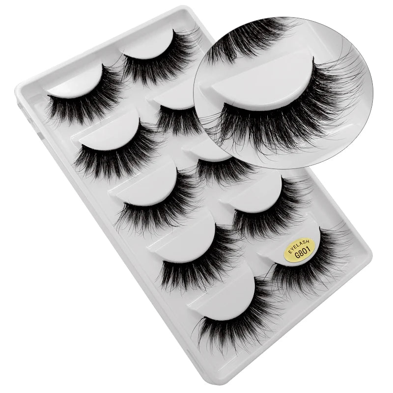 5/3pairs makeup eyelashes soft fluffy lashes false eyelashes dramatic 3d mink lashes lash extension make up 3d cilios faux cils