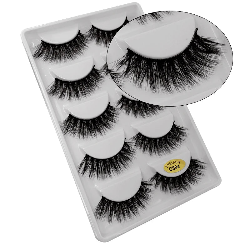 5/3pairs makeup eyelashes soft fluffy lashes false eyelashes dramatic 3d mink lashes lash extension make up 3d cilios faux cils
