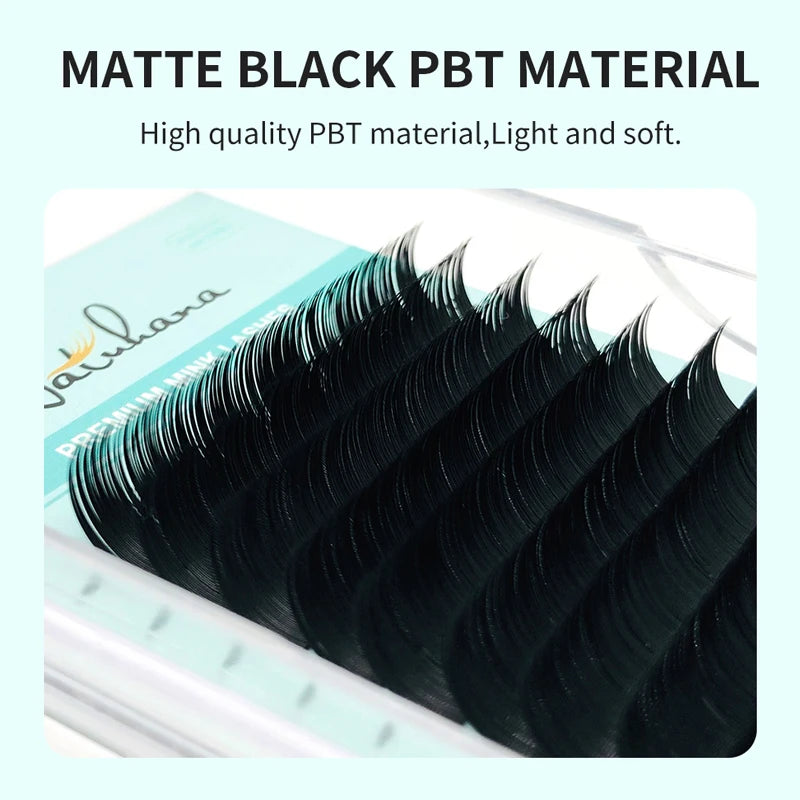 NATUHANA Korea PBT 16Rows B C D Curl Eyelash Extension False Individual Lashes Hand Made Faux Mink Eyelashes for Extensions
