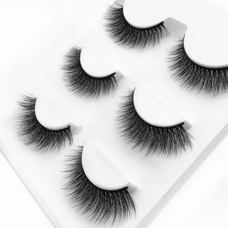 SHIDISHANGPIN 3 Pairs 29 Styles 3D Faux Mink Hair Soft False Eyelashes Fluffy Wispy Thick Lashes Handmade Lash Eye Makeup Tools