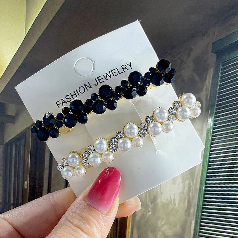 Korean Crystal Pearl Spring Hair Clips Pins for Women Girls Elegant Barrettes Hairpins Hairgrips Headwear Hair Accessories