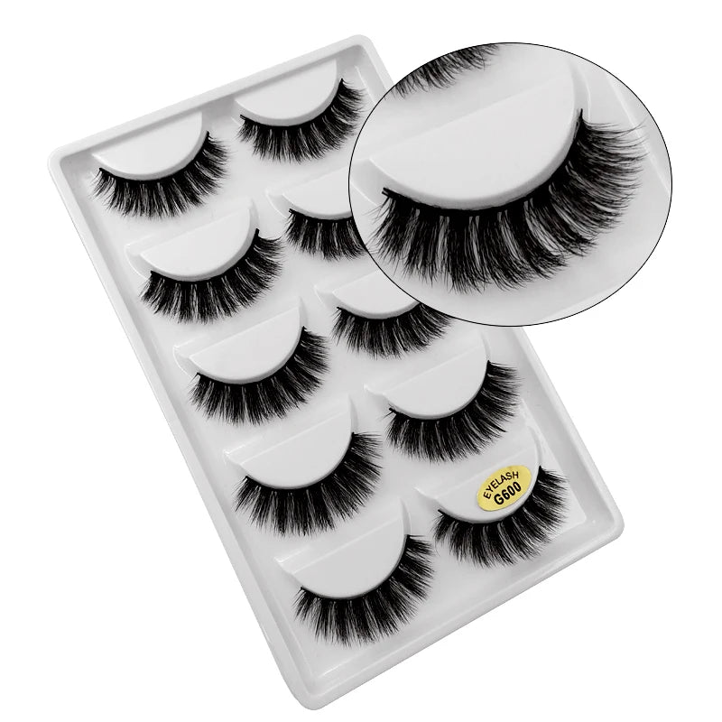 5/3pairs makeup eyelashes soft fluffy lashes false eyelashes dramatic 3d mink lashes lash extension make up 3d cilios faux cils