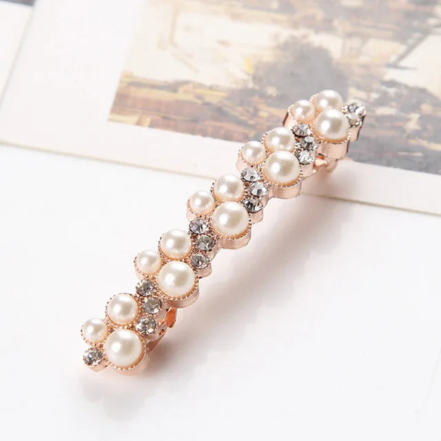 Korean Crystal Pearl Spring Hair Clips Pins for Women Girls Elegant Barrettes Hairpins Hairgrips Headwear Hair Accessories