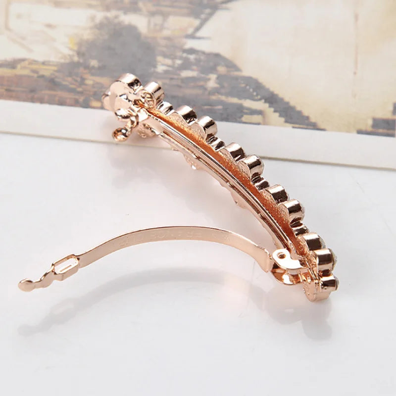 Korean Crystal Pearl Spring Hair Clips Pins for Women Girls Elegant Barrettes Hairpins Hairgrips Headwear Hair Accessories