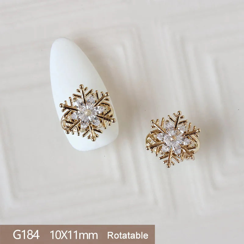 10pcs 3D Alloy Christmas Tree Bells Nail Art Zircon Pearl Metal Manicure Nails Accessories DIY Nail Decorations Supplies Charms