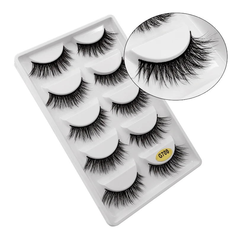 5/3pairs makeup eyelashes soft fluffy lashes false eyelashes dramatic 3d mink lashes lash extension make up 3d cilios faux cils