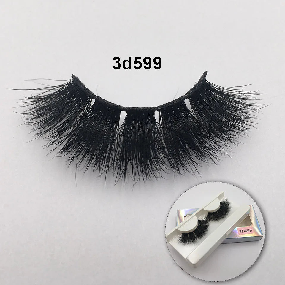 RED SIREN 15mm-20mm Fluffy Mink Lashes Makeup Dramatic Messy Natural Mink Eyelashes