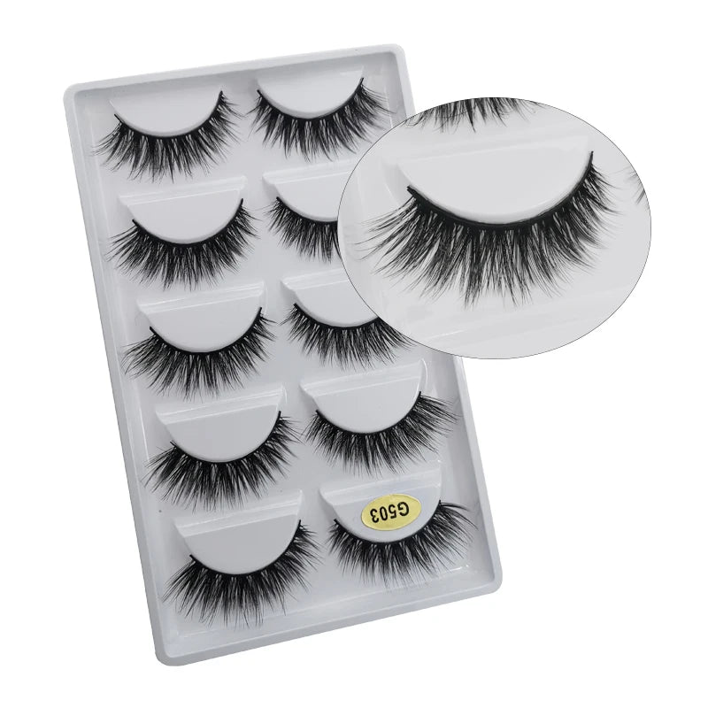 5/3pairs makeup eyelashes soft fluffy lashes false eyelashes dramatic 3d mink lashes lash extension make up 3d cilios faux cils