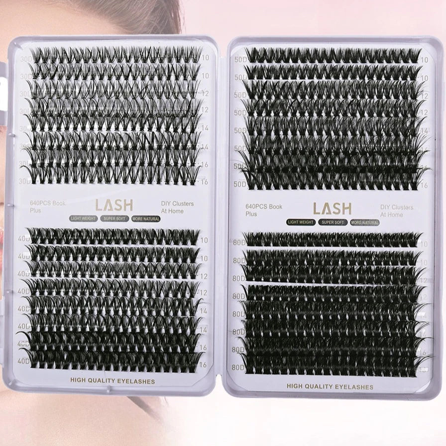 Thick & Fluffy DIY Cluster Lashes 30D/100D Mixed Density Mixed Length Individual Eyelash Extension