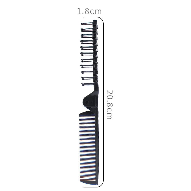 1pc 2 In 1 Double Headed Folding Hair Comb Portable Travel Hair Brush Compact Hair Comb Collapsible Pocket Brush