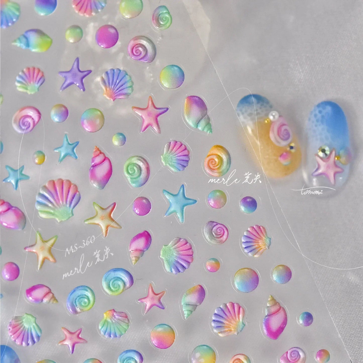 Magical Blow Bubbles Goldfish Bunny Rabbit Cat Kitten Shape Shiny Dreamy Bubbles 5D Nail Art Decorations Sticker Manicure Decal