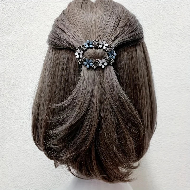 1Pc Retro Carved Rhinestone Hair Clip with Elegant Luxurious Design,retro Exquisite Design,highquality Texture,stable Grip
