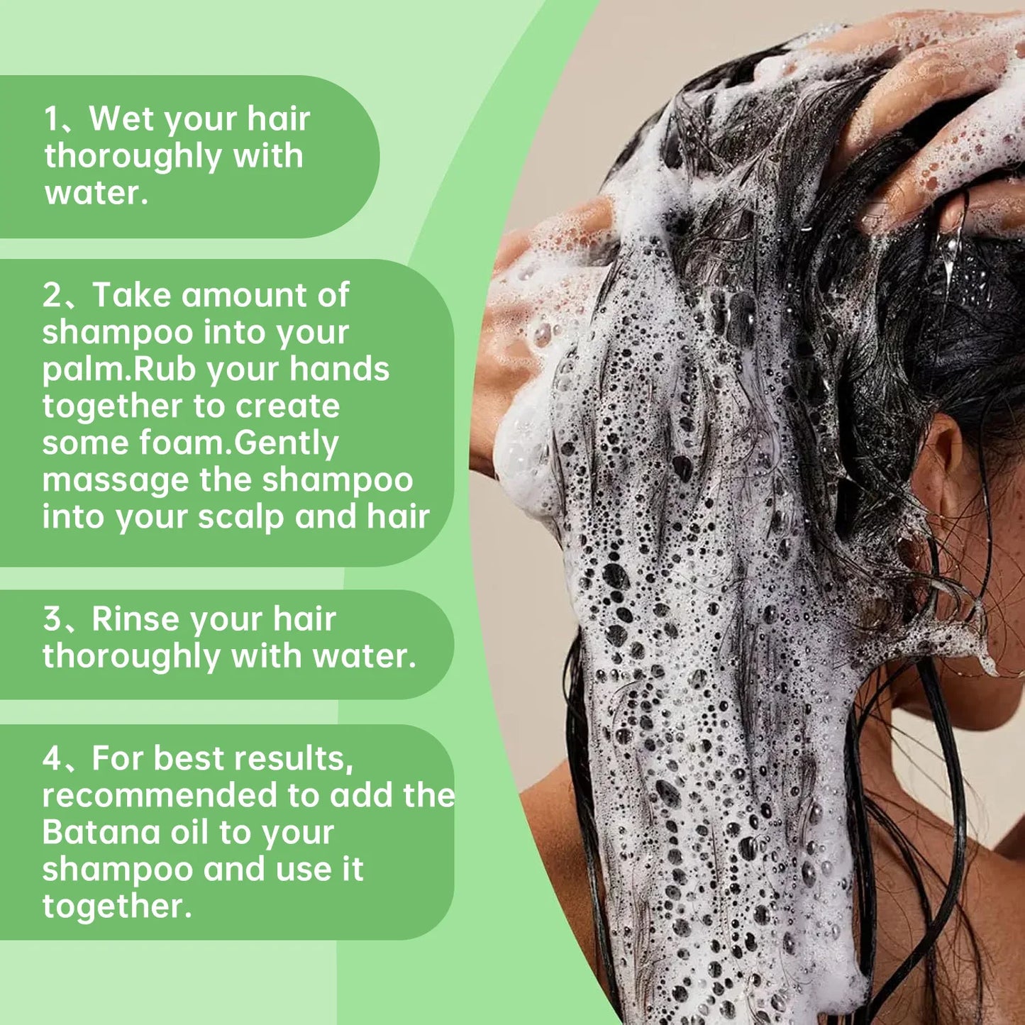 100ML Batana Oil Shampoo Soothing Scalp Intense Repair Batana Nourishing Shampoo with Rosemary Extract for All Hair Types