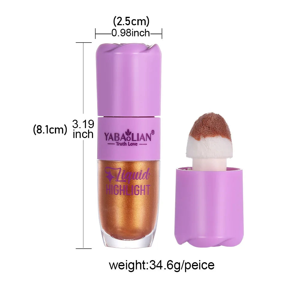 3 Color Face Liquid Highlighter Bronzer Contouring Highlight Fluid Makeup Face Shimmer Shine High Lighter Iluminador Maquillaje