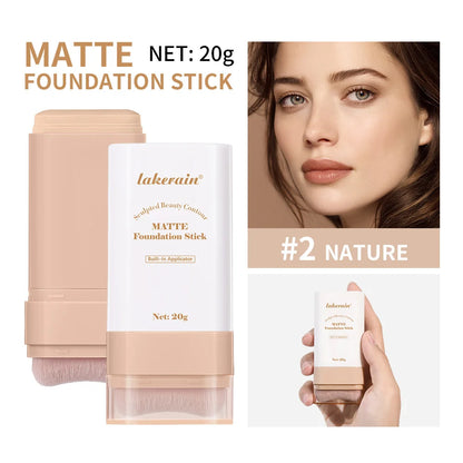 Matte Foundation Stick Waterproof Coverage Travel Flawless Eraser Foundation Stick Lightweight Enhance Skin Radiance Face Makeup