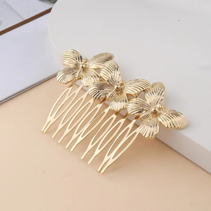 Metal Butterfly Hair Comb For Women Vintage Bridal Hair Clips Pins Bride Hairstyle Fashion Wedding Hair Accessories