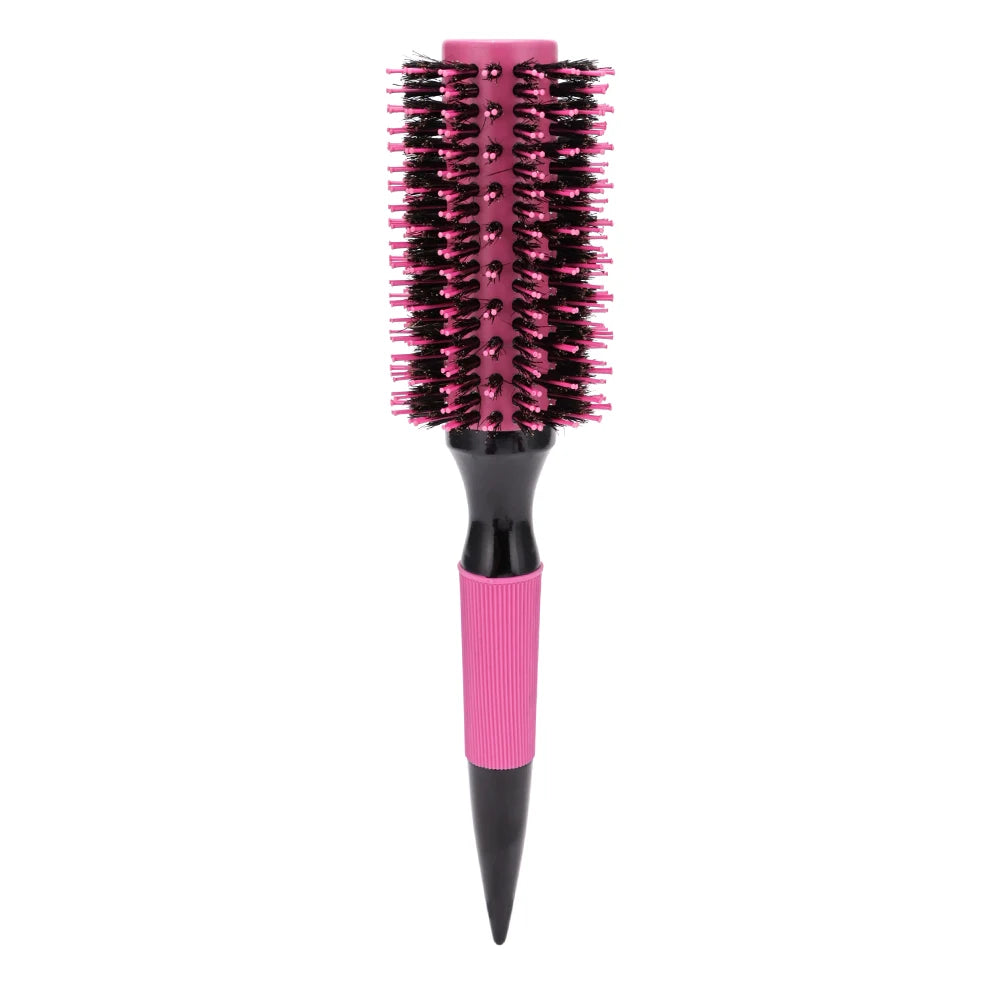 Wooden Round Hair Comb Brush With Boar Bristle Mix Nylon Styling Tools Professional Ceramics Ion Hair Brush Hairdressing Supply