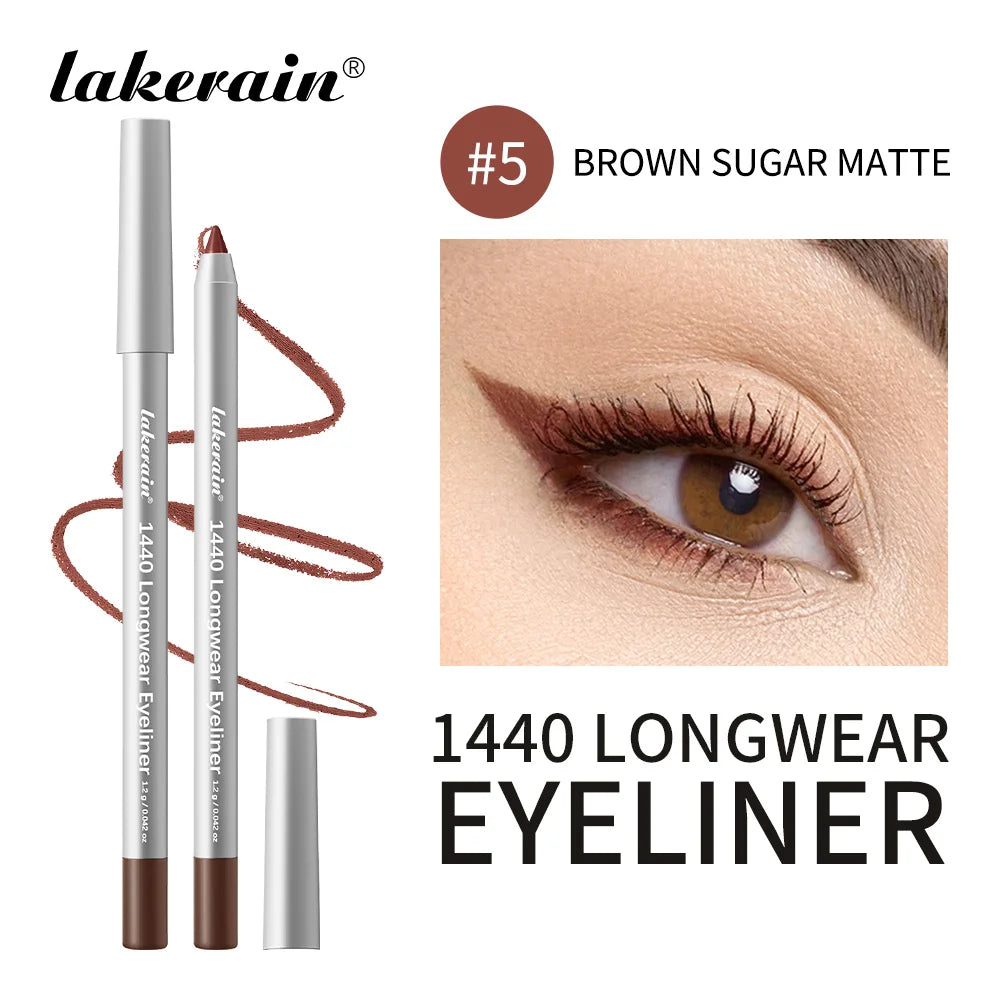 Lakerain Longwear Eyeliner 24h Long-lasting Wear Waterproof Smudge-proof Smooth Precise Application Smokey Eyeliner 12 Color