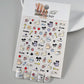 1PC 5D Macaron Flower/Fruit Nail Charms Sticker Embossed Bear/Rabbit/Letter Nails Slider Decals Summer Adhesive Manicure Decor&Y
