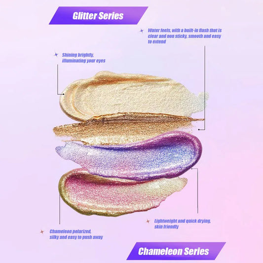 Pearlescent Chameleon Liquid Eyeshadow Diamond Shimmer Fine Sparkling Sequins Eye Shadow Lying Silkworm Highlighter Quick Drying