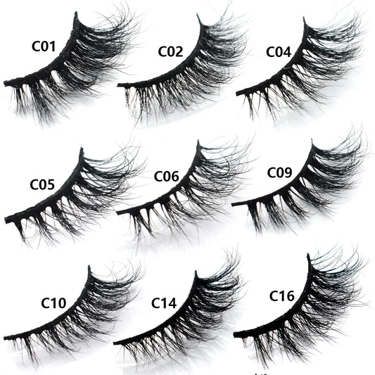 Half Eye Lashes Natural 3D Mink Short False Eyelashes Fluffy Wispy Cross Strip Fake Lashes Soft Half Eyelashes Extension Makeup