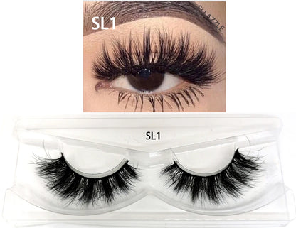 1 Pairs Makeup Eyelashes 3D Mink Lashes Fluffy Soft Wispy Natural Cross Eyelash Extension Reusable Lashes Mink 5D False Eyelash