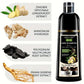 200ml 3 In 1 Natural Herbal Hair Dye Shampoo Black Dark Brown Cover Gray Deep Nourishing Fast Hair Coloring Cream for Women Men