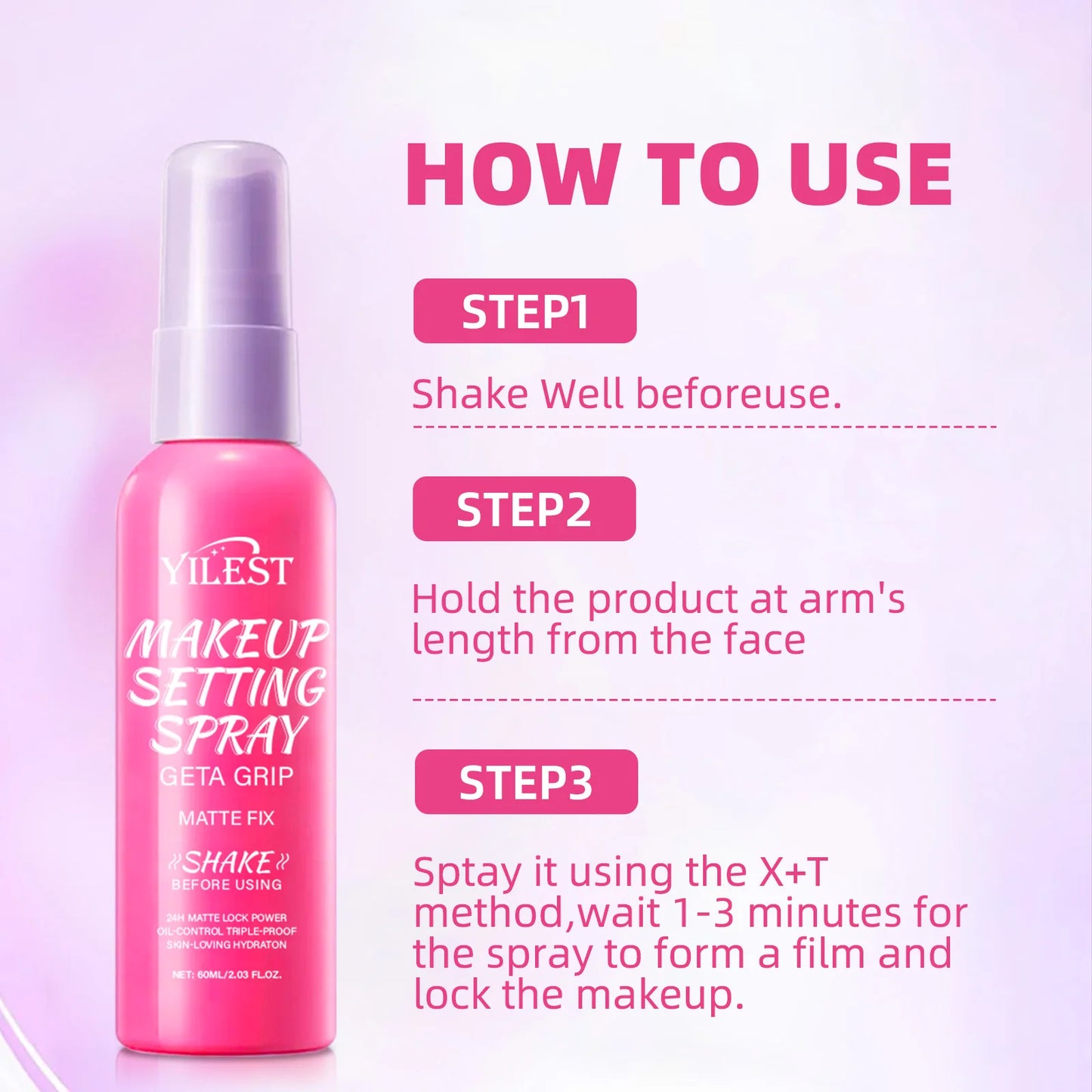 【Matte Waterproof Setting Spray】Long Lasting Makeup Fixer, Controls Oil & Shine, Non-Sticky Finish, All-Day Hold