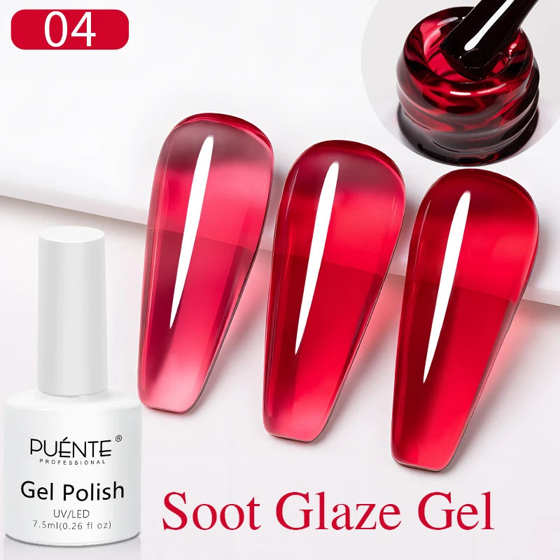 PUENTE 7.5ML Vibrant Blue Cat Eye Gel Nail Polish High Glossy Long-Lasting Soak Off UV Semi-Permanent Nail Art Varnish Manicure