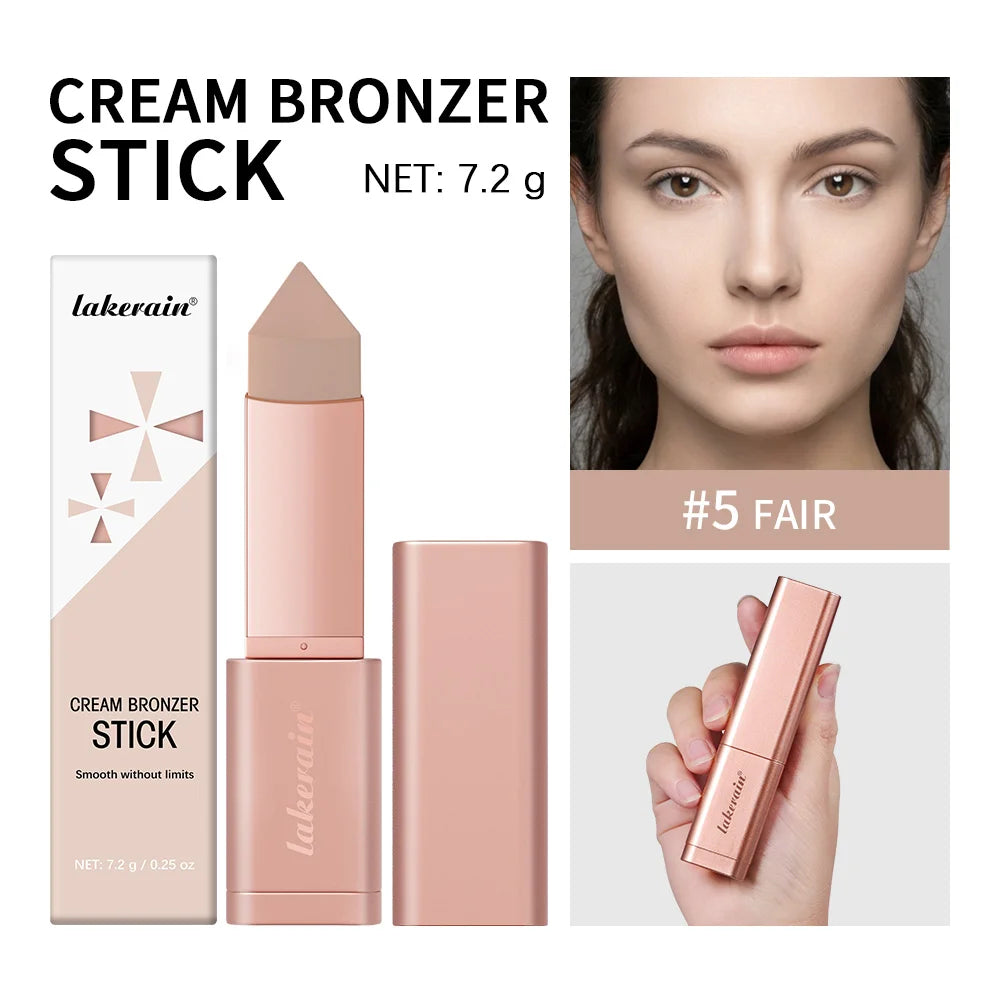 3D Bronzer Contour Stick Face Makeup Lasting Smooth Contour Bronzing & Contouring 2 IN 1 Creamy Bronze Stick Cosmetics 5 Colors